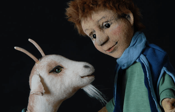 Bild von den Figuren "Simon" und "die Ziege"