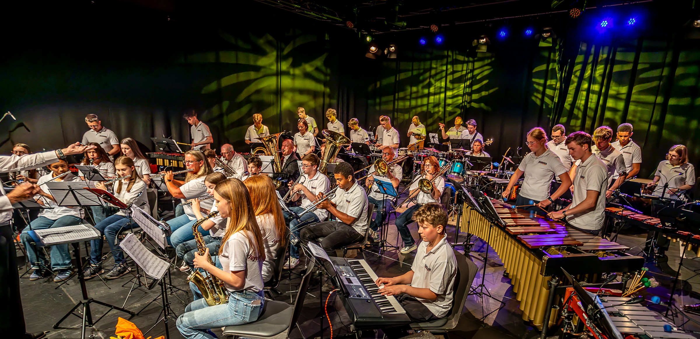 Foto der Drum- und Percussion-Band des Harmonieorchesters Eupen.